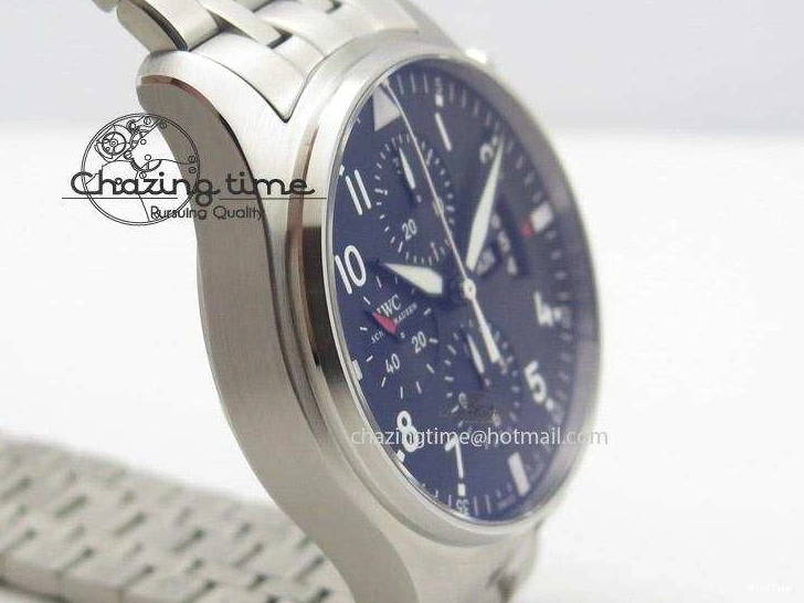 MIROTIME 0122 Minimalist Pilot Chrono 3777 43mm ZF 1:1 Best Edition Black Dial On SS Bracelet A 7364